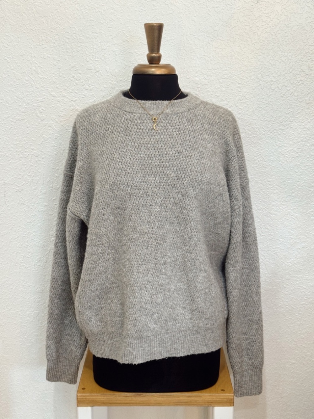 Topshop Light Heather Gray Knit Sweater